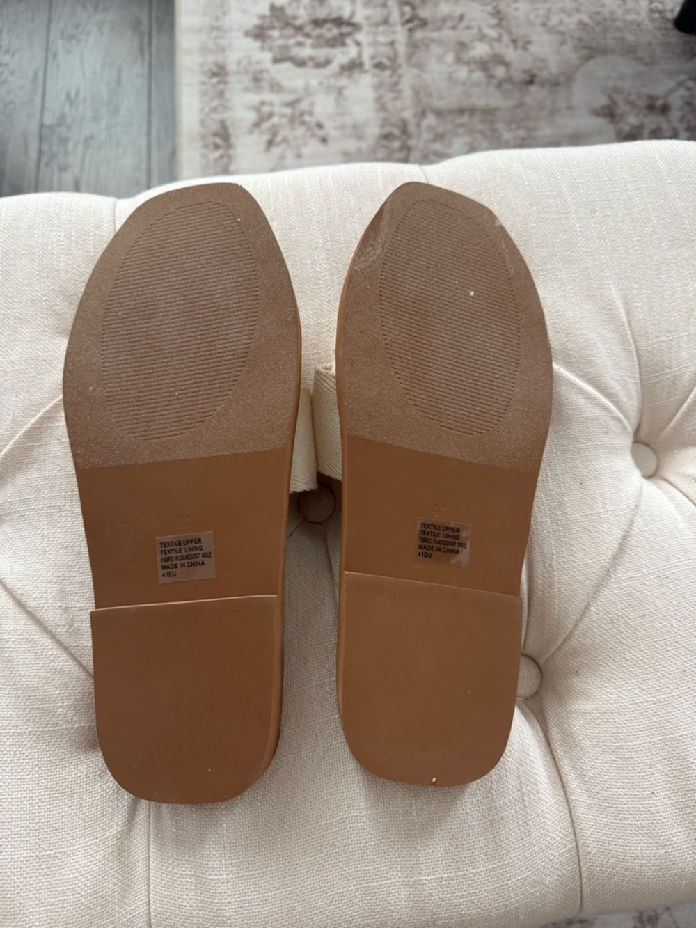 NEW Silent D Cream Canvas Slide Sandals Size 10 - Picture 4 of 4